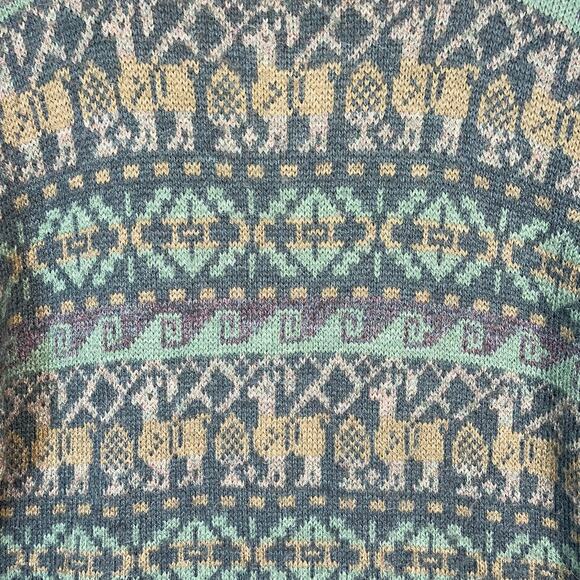 ALP SUR Baby Alpaca Cusco Perú Artisan Folk Comfy Cozy Button-Up Cardigan M - Picture 3 of 4